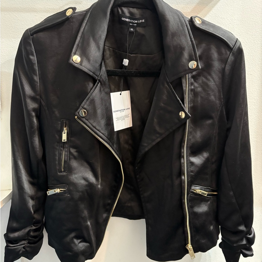 Generation Love Colleen Satin Moto Jacket